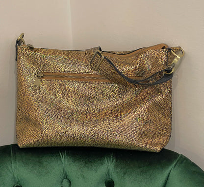 Iridescent Gold soft crossbody bag