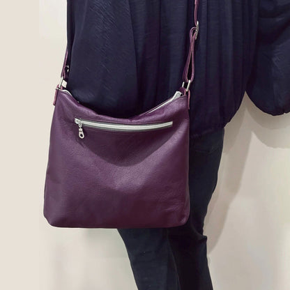 Soft Purple Leather crossbody bag