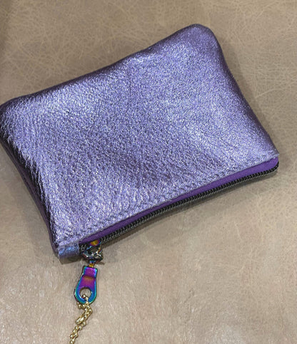 Lavender Purple Metallic Coin Purse