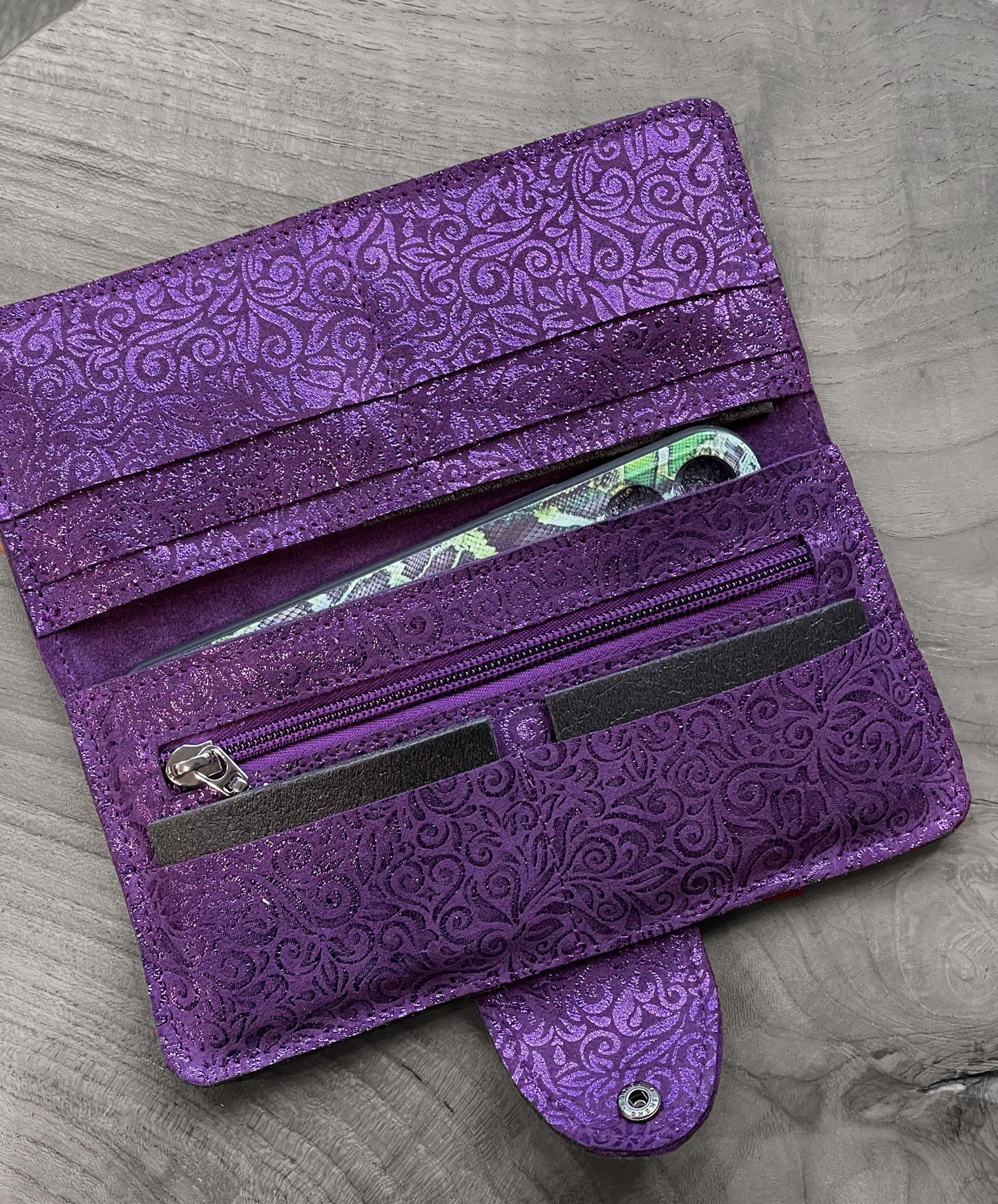 Metallic Purple Makeup Purse, Purple Gift idea