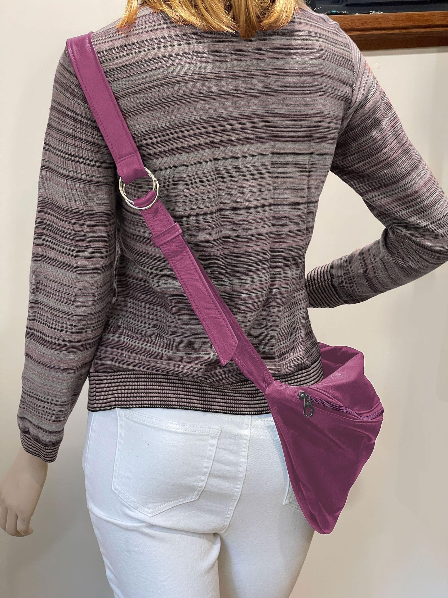 Large Pink Sling Crossbody bag, travel bag, backpack, cycling bag