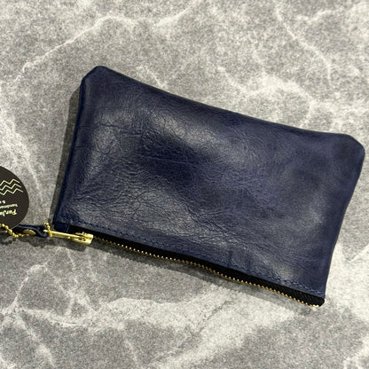 Vintage navy leather coin purse